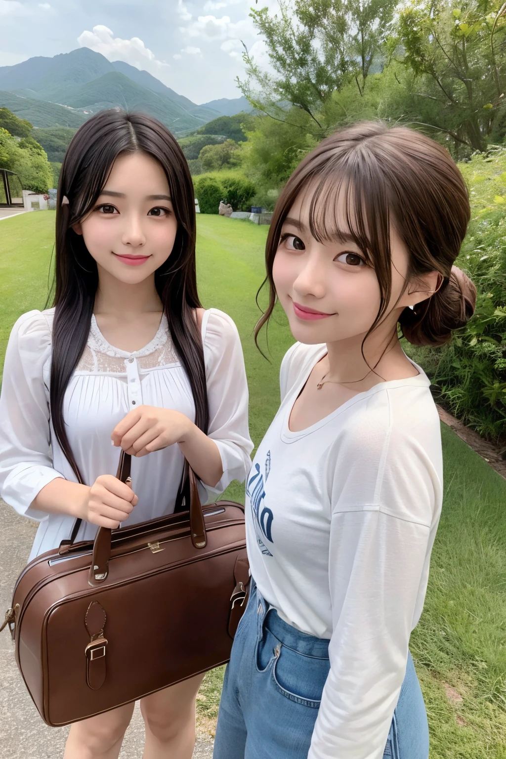 Top image quality、Beautiful sisters、idol、plein air、
