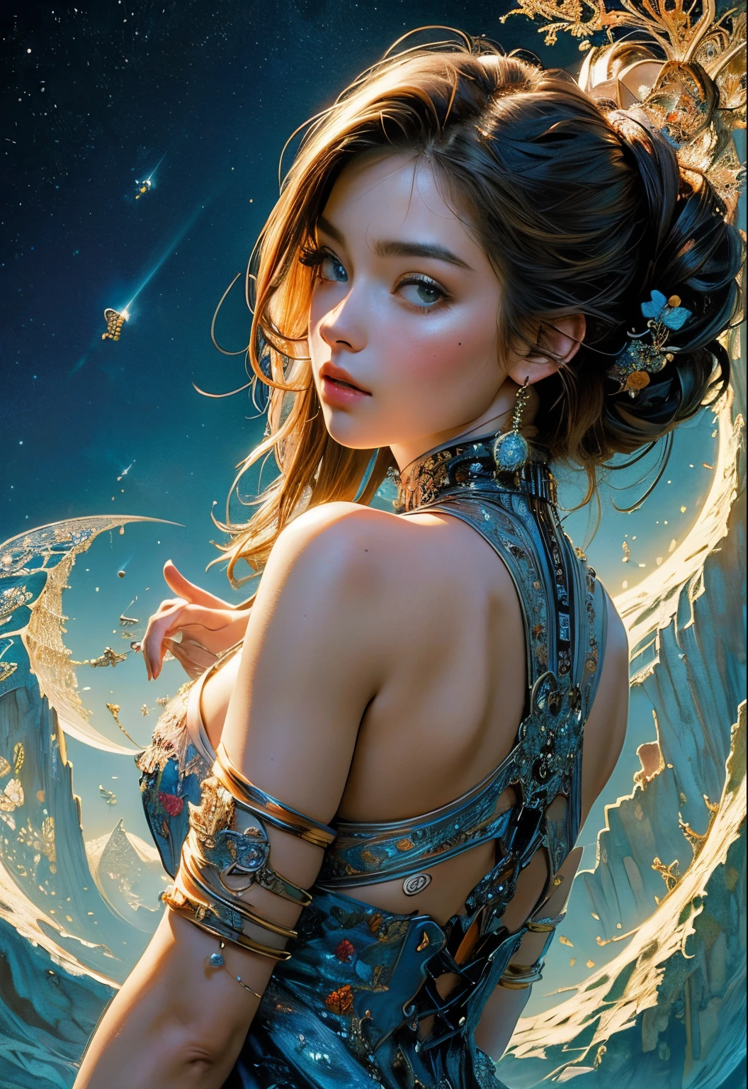 (masterpiece, top quality, best quality, official art, beautiful and aesthetic:1.2), (1girl), extreme detailed,(fractal art:1.3),colorful,highest detailed