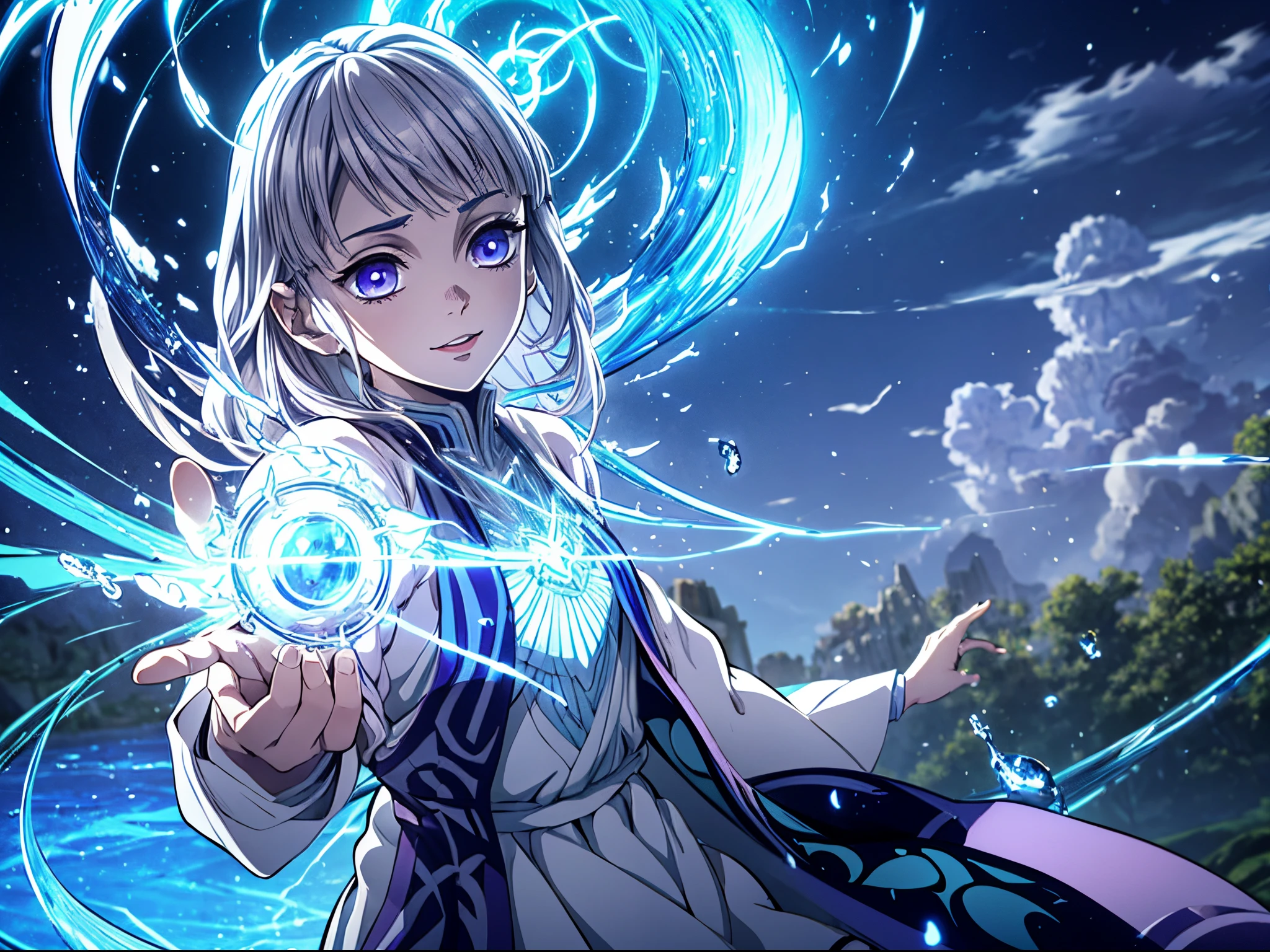Yuna
Character Age: 23 years old
Number of Individuals: Single
Body Size: Average height, slim and athletic body.
Feelings and Facial Expression: Determination in the eyes, with a light and confident smile. Serene expression, but with a touch of mystery.
Feeling that the Scene Conveys: Adventure and discovery.
Setting: Fantasy RPG.
Story or Context: Yuna is a courageous adventurer searching for ancient relics in a magical world. She has special energy manipulation abilities, inherited from an ancestral lineage.
Character Appearance:
Colors of Hair, Eyes, Clothes, etc.: Long, silver hair, intense violet eyes. He wears elegant armor, combining shades of blue and silver.
Makeup:
Take makeup highlighting your eyes.
Face Details:
Glowing eyes, indicating its magical power. Detailed and smooth lips.
Anime/Manga Style:
Anime style, with defined and elegant features.
Color palette:
Vibrant palette of blue and silver tones, conveying a sense of magic and mystery.
Symmetry:
Symmetrical face, with balanced details.
Specific Facial Features:
Some subtle magical runes on the face.
Character Reactions:
Smiling confidently, with a determined look.
Setting and Environment:
Background: Ancient ruins with magical pillars and arches.
Character Pose:
Yuna wielding a magic sword, ready to explore.
Lighting:
Soft, bright light, highlighting Yuna in the center.
Natural and Unnatural Events:
Magical sparks floating in the air.
Focus and Blur:
Sharp focus on Yuna, with soft blur in the background.
Background Colors or Background Color Palette:
Deep blue and violet, creating a mystical atmosphere.
Atmosphere or Artistic Style:
Realistic style with touches of fantasy.
Camera angle:
View from the front, slightly tilted upwards, highlighting Yuna.
Special Details:
Magical runes emitting a soft glow around Yuna.
Camera Location:
Eye level, emphasizing the connection with the viewer.
Any Important Background Details:
Magical relics in the surrounding ruins.
Image Qualit