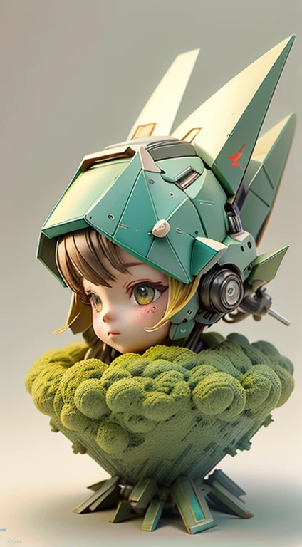 Mini Gundam mecha included, Cute, 3D Rendering, Small robot, portrait female anime, Cute 3D Anime Rendering, cute detailed digital art, mini cute mecha, 3D rendering stylized, 3D rendered character art 8k, Cute Digital Painting, anime style 3D, super detailed render, weapon in hand, Delicate face,