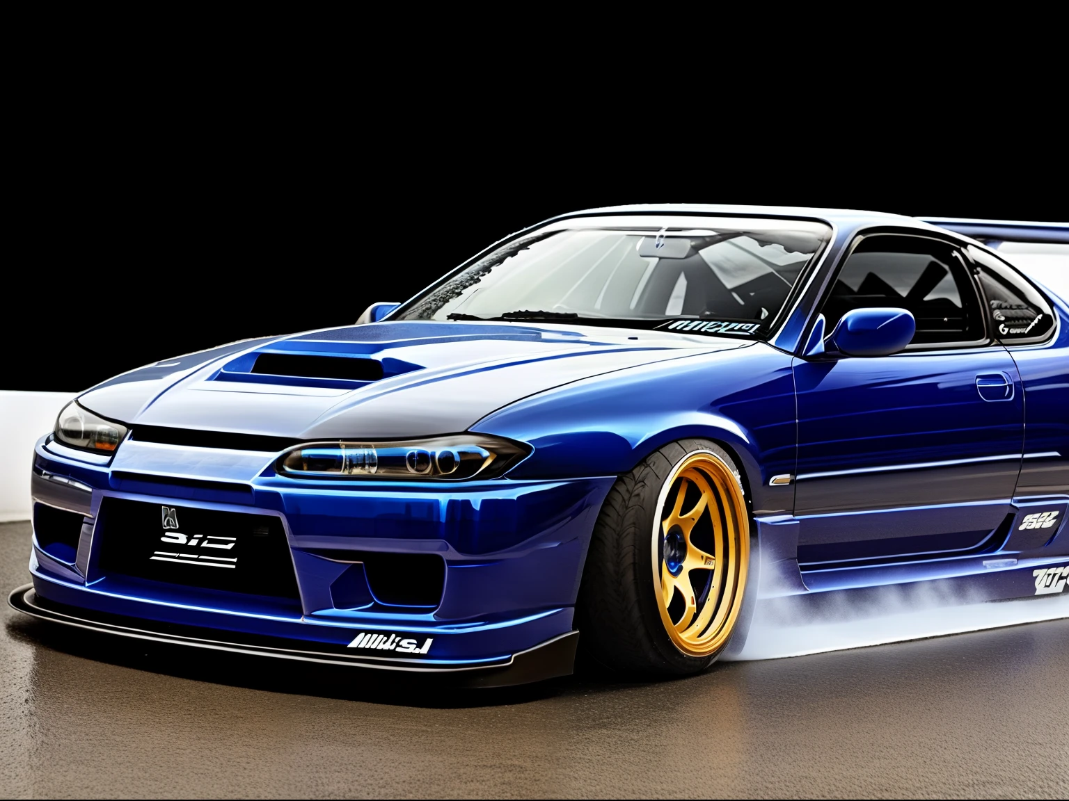 Blue Nissan Silvia S15, drift, Best Quality, flawless
