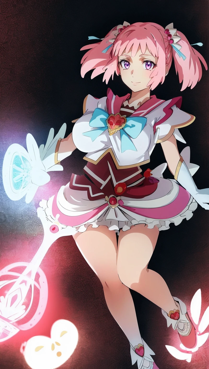masterpiece, best quality, indoors, mamikafairy, 1girl, solo, looking at viewer,, hand arms full body,boots, standing,cute,breast, curvy, female,fantasy goddess,there is a cartoon picture of a woman with a very large breast, glowing divine being, glowing holy aura, inspired by Luma Rouge, the non-binary deity of spring, ethereal rainbow nimbus, the butterfly goddess of fire, inspired by Mariel, glowing aura around her, astral wind, as the goddess of the saturn, “uwu the prismatic person, big breast, serious, beautiful eyes, , full body, walking, long robe, long dress, ,priestess ,holy, smile, god rays, ray tracing, sparkle, cinematic lighting, UHD, retina, masterpiece, ccurate, anatomically correct, textured skin, super detail, high details, high quality, award winning, best quality, highres, 1080P, HD, 4K, thunder aura, light aura,full, snak staff,closed mouth, huge breast, curvy, bimbo