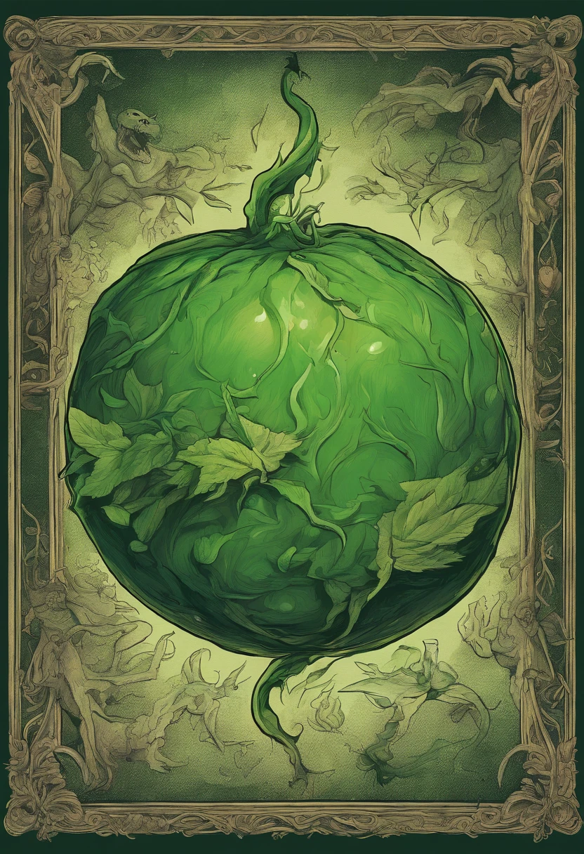 giant green ball of necromantic energy, pulsating and expanding atop a ziggaraut as small goblin figures work to grow the orb using a magical ritual