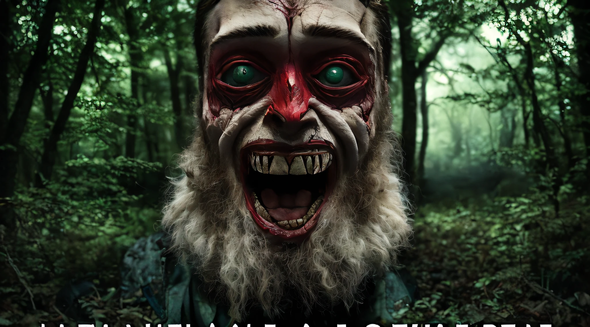 (((((Margor Robbie is in the woods with a scary face))))), (((scary creatures in background))), still from a music video, spooky found footage, haunted forest, scary photo, scaring, creepy!!, with a spooky filter applied, creepy forest, very scary photo, haunted woods, in a spooky forest, creepy, cryptids, spooky netflix still shot,atmospheric setting, theatrical, mysterious ambiance,, (((Movie Posters, Top Text Says "DON'T SCREAM", dramatic lighting, realistic, portraits, cinematic))), poster of the movie DON'T SCREAM,