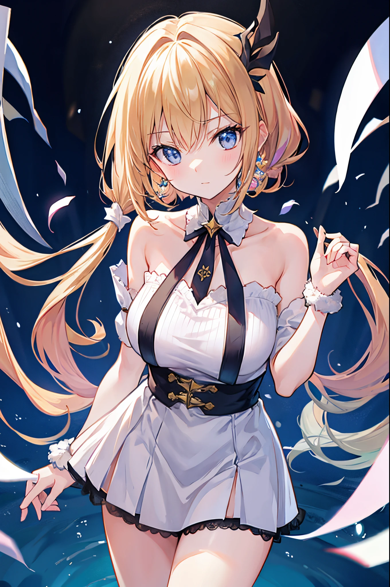 masterpiece, Highest quality, High resolution，Follow the on-screen instructions、Anime Style、One Girl、Princess、Beautiful girl with long blonde hair、Lift up your skirt