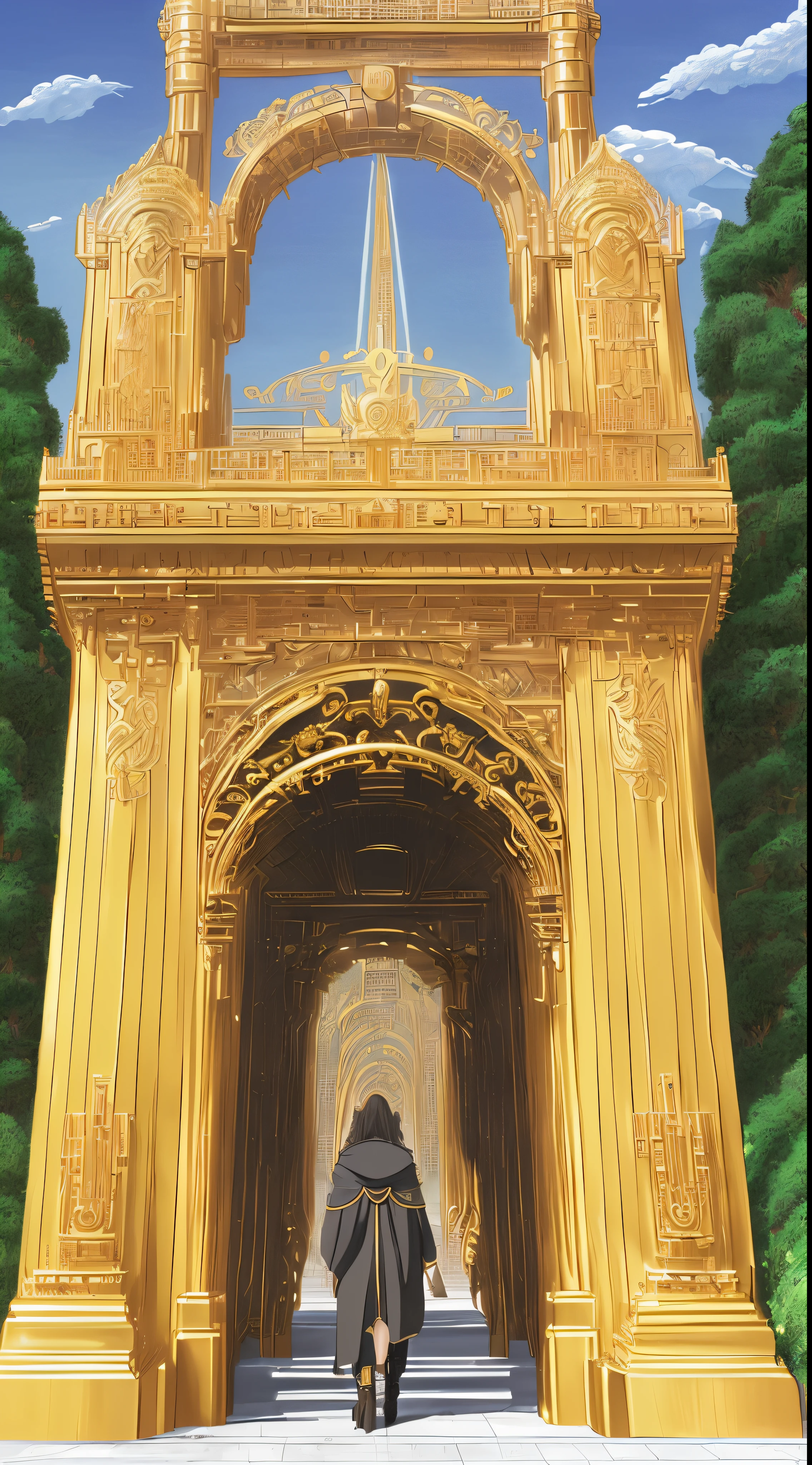 (golden gate,lion gate,heaven's gate,sketch,concept art:1.2,large gate,tall gate,golden gate of heaven,studio ghibli concept art,majestic occult gate,gate,tower gate,studio ghibli concept art,detailed pencil sketch,monumental gate,mythological gate,grand entrance,gatekeeper,ornate,elaborate design)