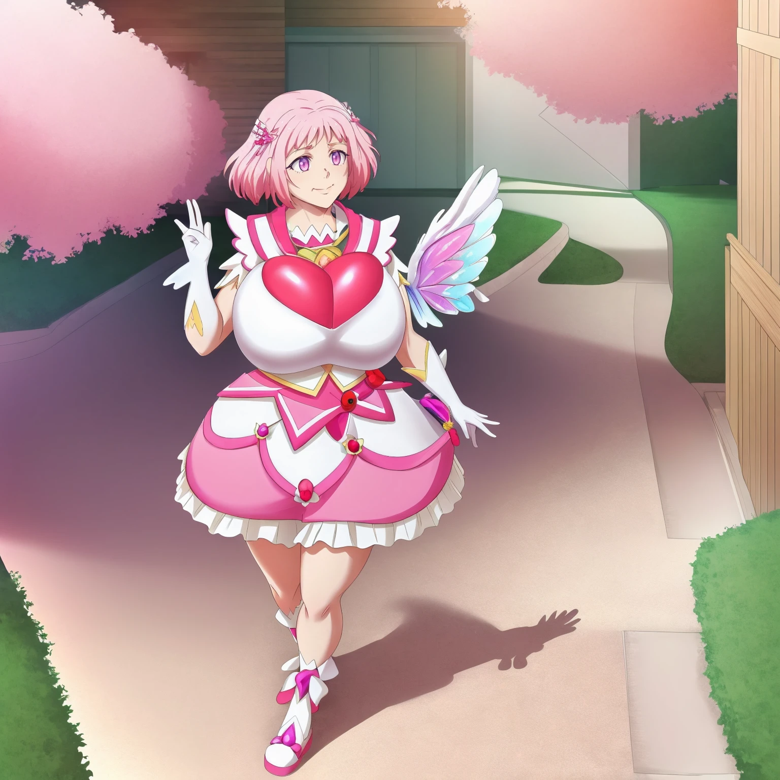 masterpiece, best quality, indoors, mamikafairy, 1girl, solo, looking at viewer,, hand arms full body,boots, standing,cute,boots, standing,cute,breast, curvy, female,fantasy goddess,there is a cartoon picture of a woman with a very large breast, glowing divine being, glowing holy aura, inspired by Luma Rouge, the non-binary deity of spring, ethereal rainbow nimbus, the butterfly goddess of fire, inspired by Mariel, glowing aura around her, astral wind, as the goddess of the saturn, “uwu the prismatic person, big breast, serious, beautiful eyes, , full body, walking, long robe, long dress, ,priestess ,holy, smile, god rays, ray tracing, sparkle, cinematic lighting, UHD, retina, masterpiece, ccurate, anatomically correct, textured skin, super detail, high details, high quality, award winning, best quality, highres, 1080P, HD, 4K, thunder aura, light aura,full, huge breast, curvy