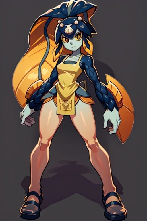 Personaje minette de skullgirl, con su ropa de caracteristica , full body size, cuerpo completo y zapatos