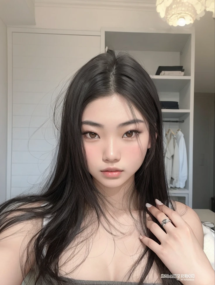 Arafed Asian woman with long black hair and a necklace, asian features, 18 anos, Beautiful Asian girl, young cute wan asian face, Asian face, south east asian with round face, Asian girl, Xision Wu, menina coreana, gorgeous chinese model, young adorable korean face, young asian girl, lindo rosto delicado, 1 6 anos
