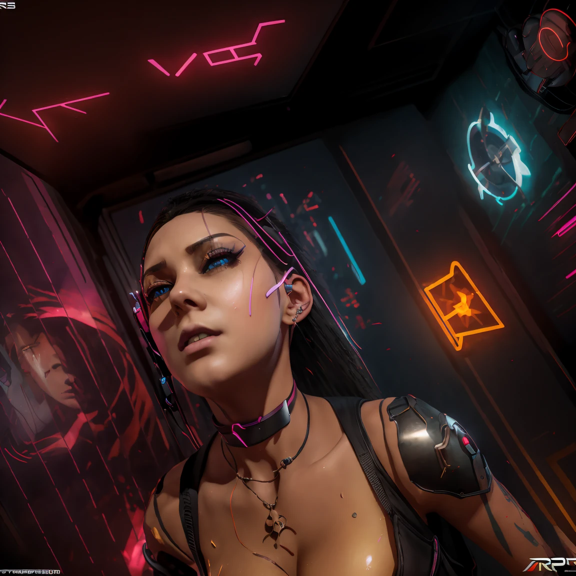 there is a woman standing on the side of the street, cyberpunk art by Yang J, trending on Artstation, realism, artwork in the style of guweiz, anime style. 8k, guweiz, realistic anime 3 d style, trending on cgstation, 🤤 girl portrait, hyper-realistic cyberpunk style, anime style mixed with fujifilm, dreamy cyberpunk girl