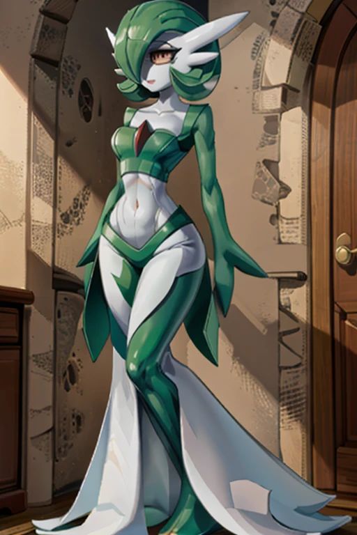 Personaje gardevoir de pokemon with its characteristic design, full body size, cuerpo completo