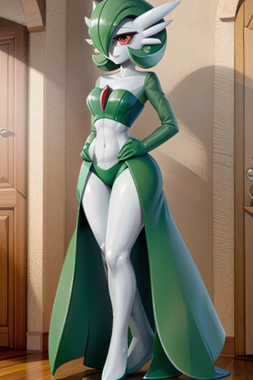 Personaje gardevoir de pokemon with its characteristic design, full body size, cuerpo completo