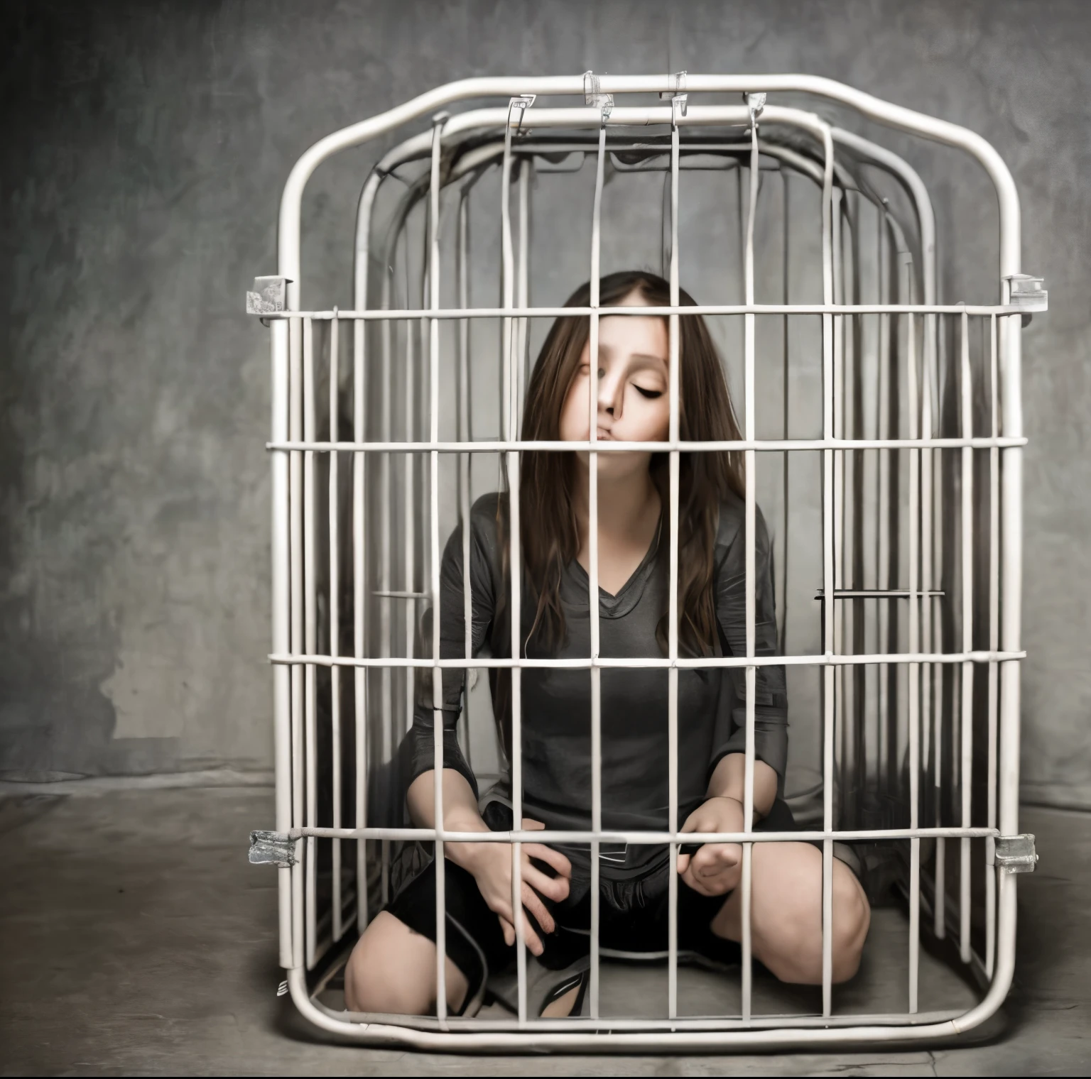 AR 9:16 THE MOST BEAUTIFUL GIRL IN THE WORLD KOREAN 16 YO chained to the whole body, whose chains have the word depression written on them , She is sitting ON A DIRTY FLOOR and holding her head SHE HAS BEAUTIFUL LARGE BREASTS AND CLEAVAGE(VIEWER CAN NOT SEE THE MAGNIFICENTLY SCULPTURED BREASTS, Screaming