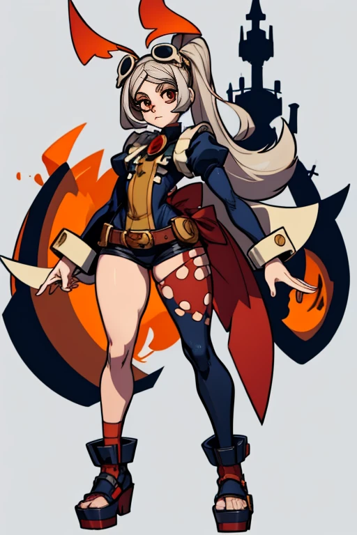 Personaje bloody de skullgirl, con su ropa de caracteristica , full body size, cuerpo completo y zapatos