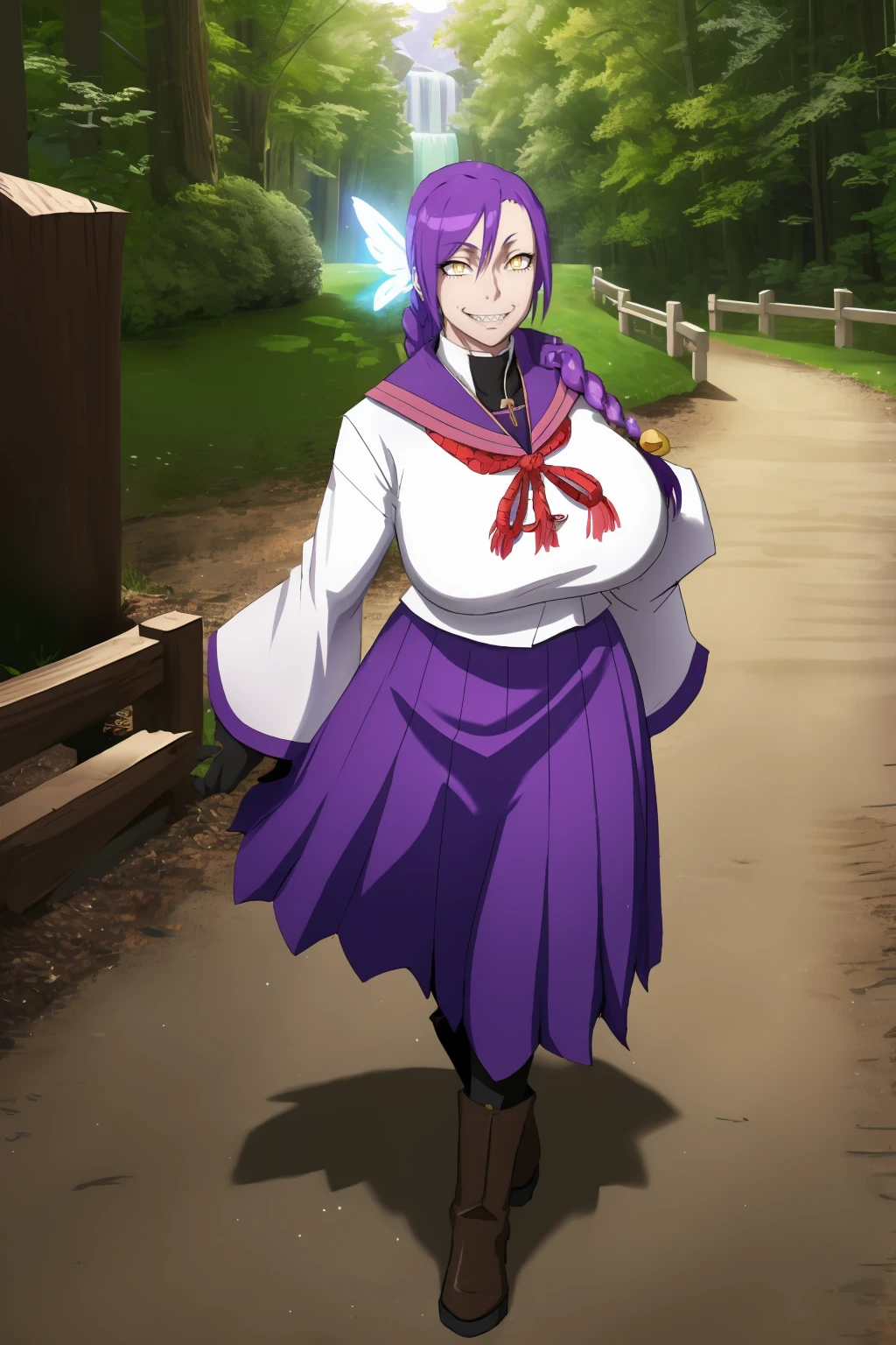 masterpiece, best quality:1.2), cowboy shot, solo, 1girl, chikujoin magane, sharp teeth, evil grin, looking at viewer, hand on hip, single braid, serafuku,long pleated skirt, wizard uniform, exorcist, holy gloves,, french medieval villa, long skirt ,white vest, walking full body, tall female, SeaArt Bot Txt2Img SeaArt 2.1 02:24:20 Expires in 30 Day(s) 1girl, solo, looking at viewer, cowboy shot, hand arms full body,boots, standing,cute,breast, curvy, female,fantasy goddess,there is a cartoon picture of a woman with a very large breast, glowing divine being, glowing holy aura, inspired by Luma Rouge, the non-binary deity of spring, ethereal rainbow nimbus, the butterfly goddess of fire, inspired by Mariel, glowing aura around her, astral wind, as the goddess of the saturn, “uwu the prismatic person, big breast, serious, beautiful eyes, , full body, walking, long robe, long dress, ,priestess ,holy, smile, god rays, ray tracing, sparkle, cinematic lighting, UHD, retina, masterpiece, ccurate, anatomically correct, textured skin, super detail, high details, high quality, award winning, best quality, highres, 1080P, HD, 4K, thunder aura, light aura,full,