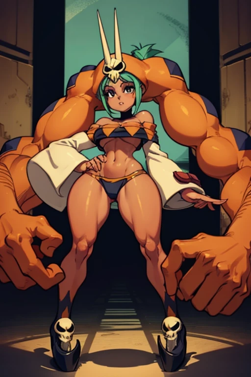 Personaje cerebella de skullgirl, con su ropa de caracteristica , full body size, cuerpo completo y zapatos, cuerpo sexy (NSFW)