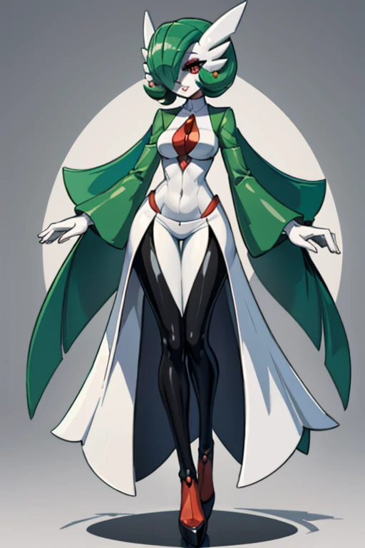 Personaje gardevoir de pokemon, con su ropa de caracteristica , full body size, cuerpo completo y zapatos y cuerpo sexy