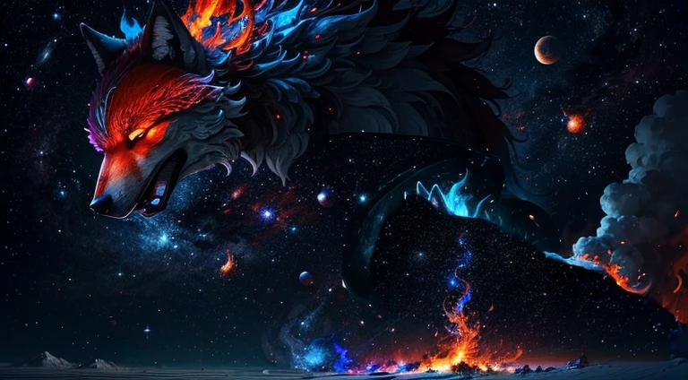 space and flames