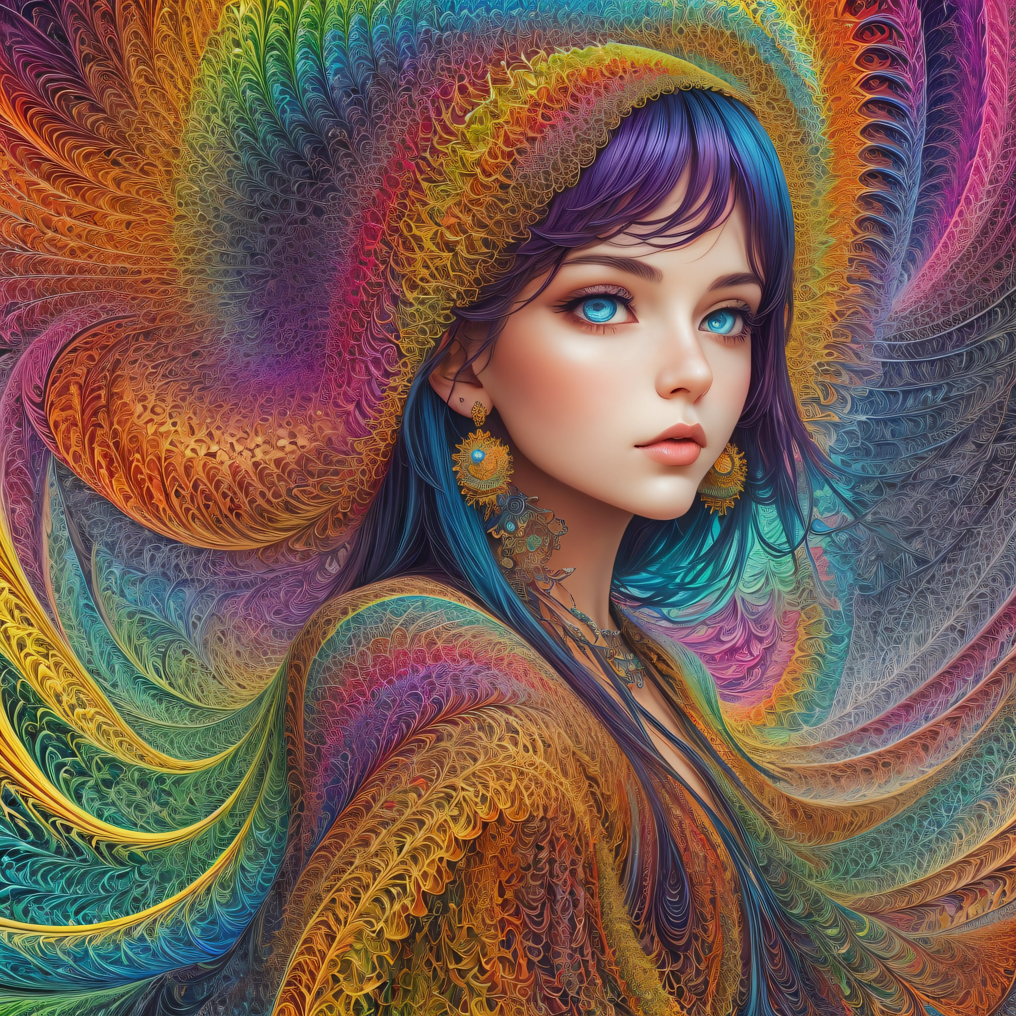 (masterpiece, top quality, best quality, official art, beautiful and aesthetic:1.2), (1girl), extreme detailed,(fractal art:1.3),colorful,highest detailed