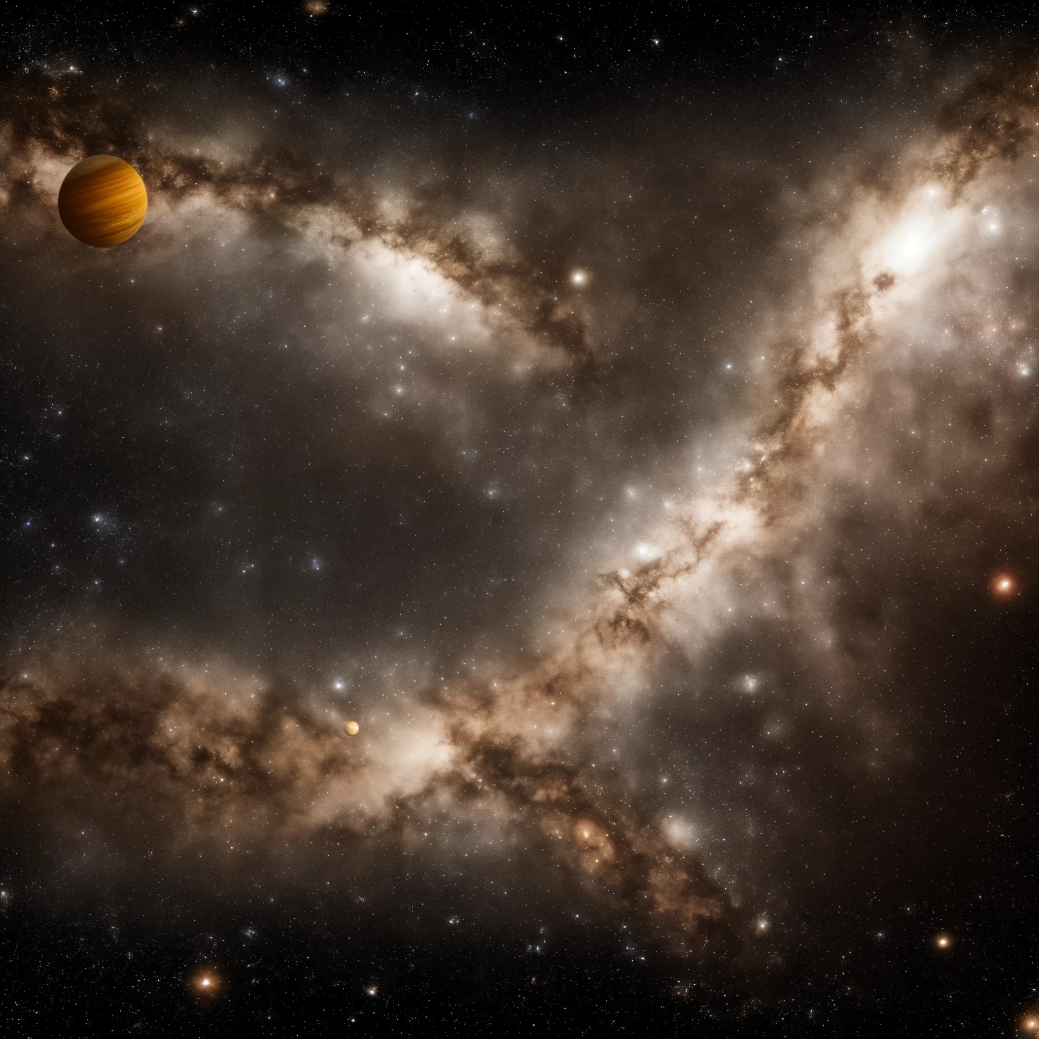 Milky Way Galaxy planets spaceship