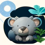Cartoon koala with a leaf in its mouth, koala, avatar image, reddit, Bluey, a bear, avatar for website, Illustrator, eucalyptus, あかさたなは on twitter, inspired by Masamitsu Ōta, 2 D CG, 🐋 as 🐘 as 🤖 as 👽 as 🐳, Edo, saddened