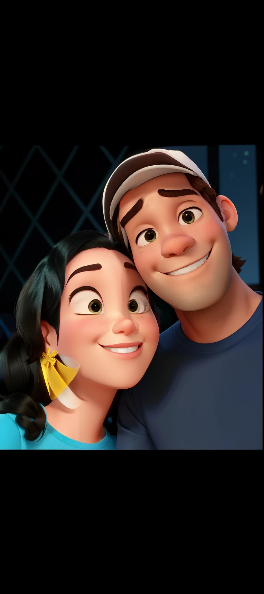 Um casal apaixonado estilo Disney pixar ,alta qualidade,melhor qualidade