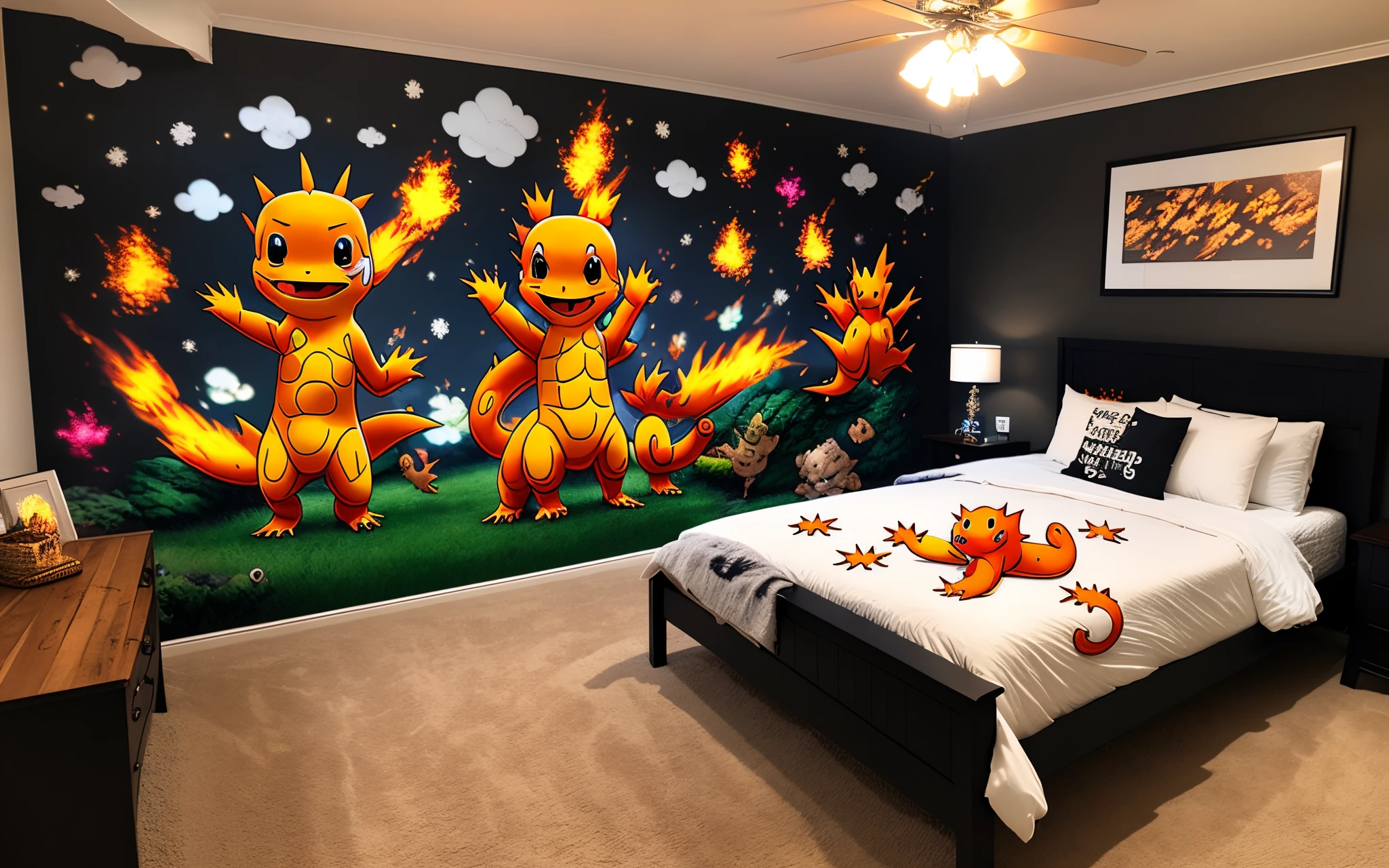 charmander themed bedroom