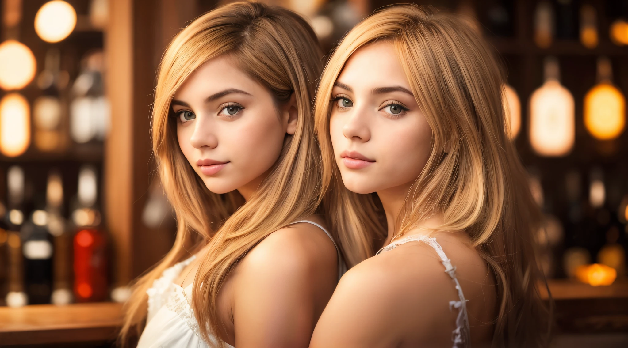 dos hermosas mujeres con largo cabello rubio y ojos azules, Hermoso retrato de Geminis Twins, beautiful gemini twins, Arte digital realista, Hermosa modelo de chica, Hermosa chica modelo, Arte digital muy realista, Caras hermosas y realistas, hermosa chica rubia, Pintura digital realista, Caras femeninas realistas, Arte digital altamente realista, Retrato de alta calidad, Arte digital. Foto realista, Rubio y rasgos atractivos