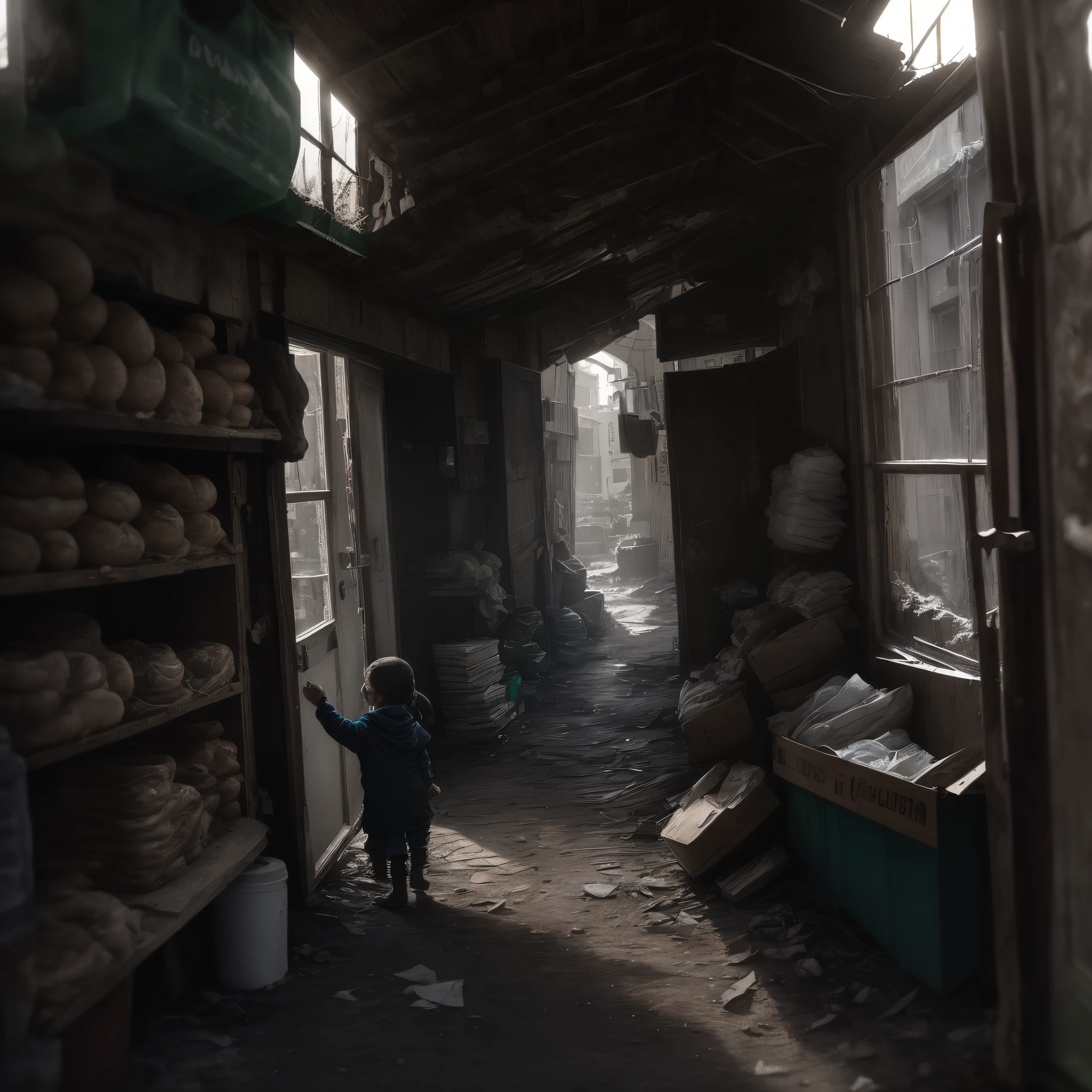Another day repeats itself Going to the bakery to get milk and bread So my children don't suffer from malnutrition Later going to the street to get paper,iron or cardboard Pick up enough to have a Nightmare meal? It's a compliment For those who live my life, peace has never existed From the window of my shed I see the desolation And the abandonment of my nation I hope that my children escape the dangers And that they escape from the shelters of bandits