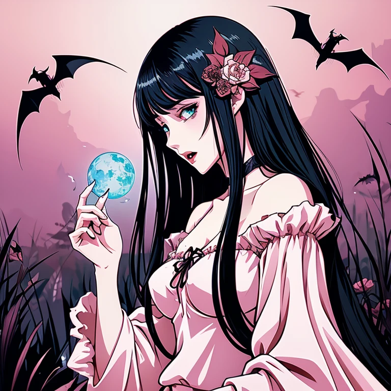 Vampire Sister Illustration Bewitching and Beautiful Erotic Anime Style Background Transparent
