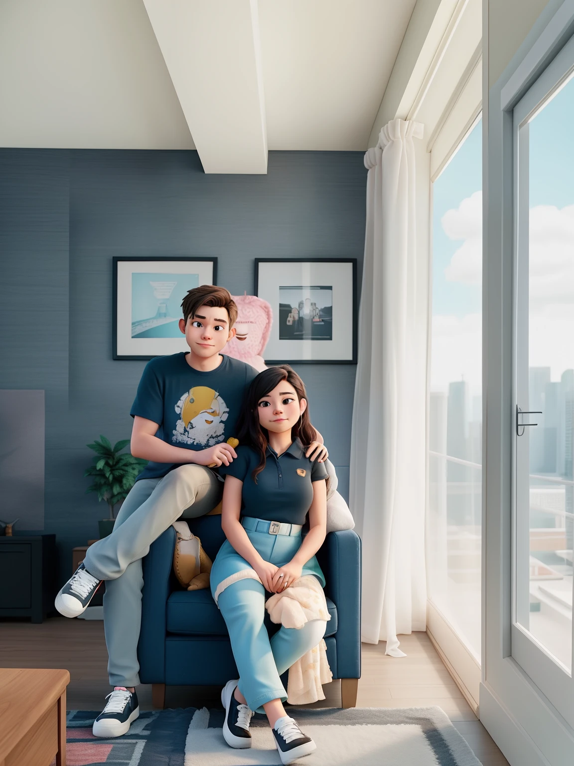 there are two people sitting on a couch in a room, tyler edlin and natasha tan, two buddies sitting in a room, photo taken in 2 0 2 0, profile pic, couples portrait, taken in 2 0 2 0, 🤬 🤮 💕 🎀, 😭 🤮 💕 🎀, growth of a couple, with backdrop of natural light