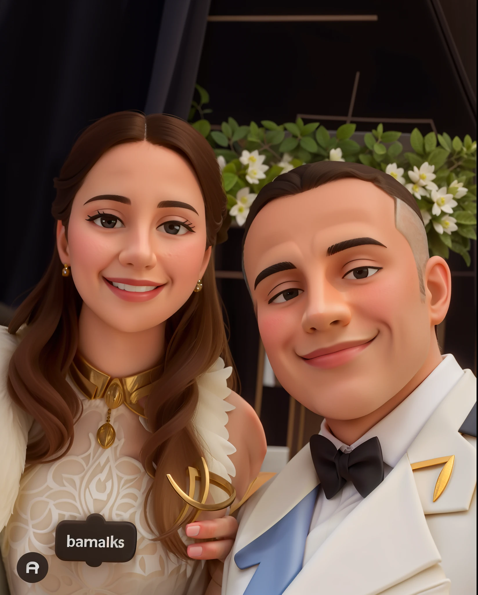 smiling couple in formal attire posing for a picture at a formal event, profile image, profile picture, very very low quality picture, profile pic, taken in the early 2020s, photo taken in 2 0 2 0, 4k post, 4 k post, taken in 2 0 2 0, headshot profile picture, sam nassour