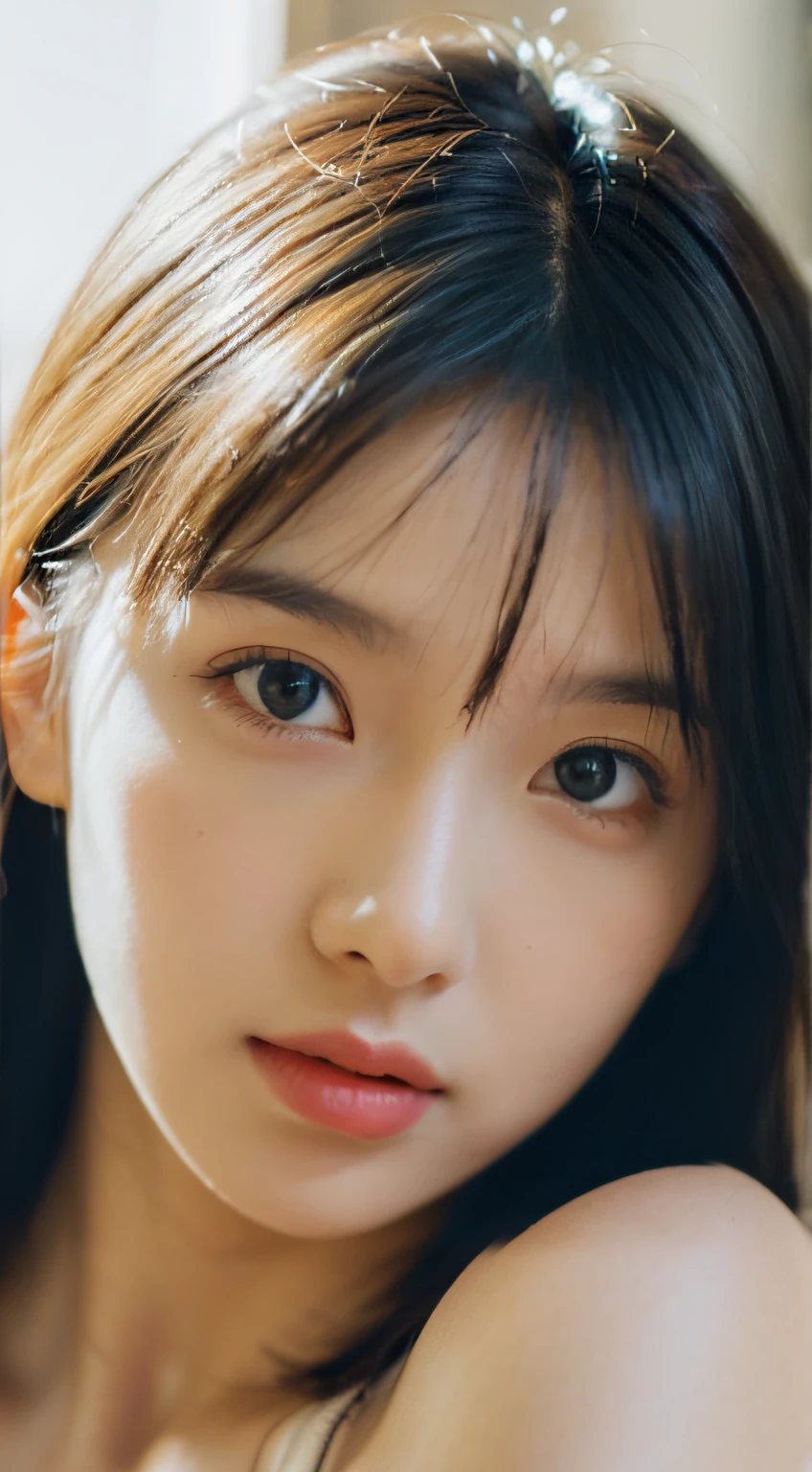 (best quality,highres),vivid colors,realistic lighting,portrait,beautiful detailed eyes and lips,detailed face,natural lighting,simple background,18-year-old,artistic style