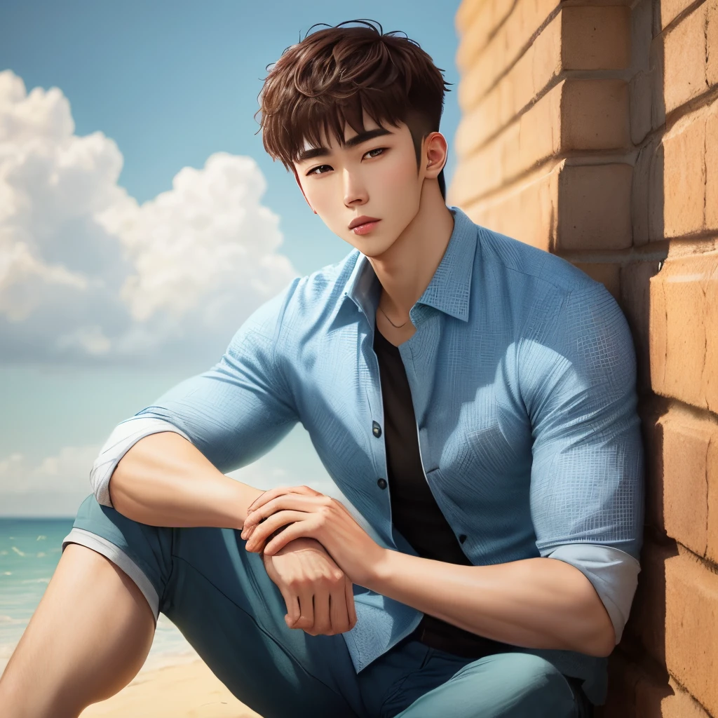 Realistic handsome guy with sunny boyish look 183cm
