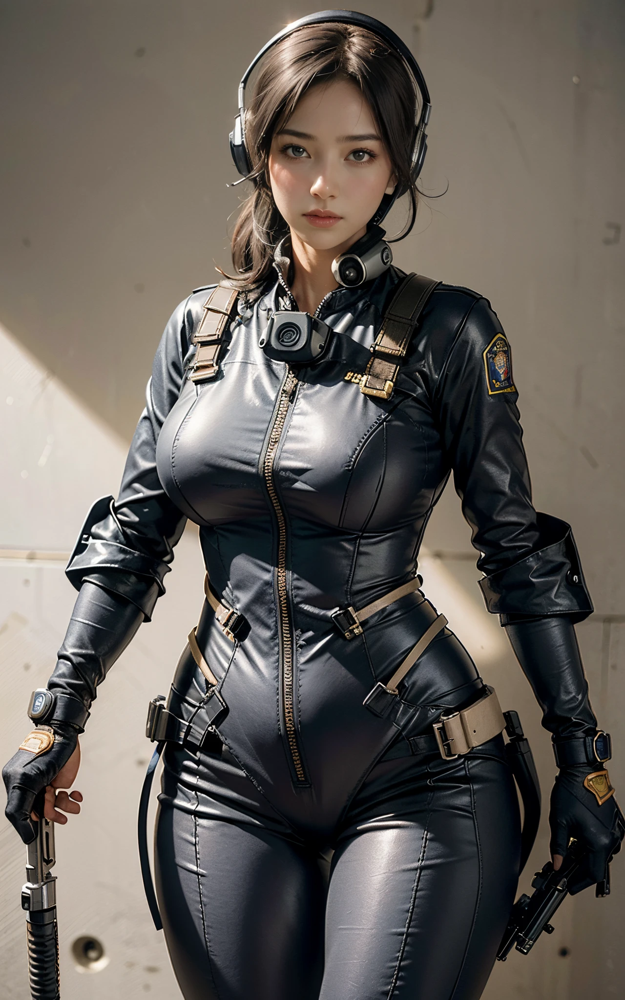 Beautiful woman in insanely intricate Siege Engineer Outfit