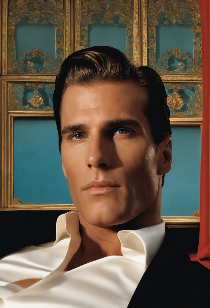 A close-up photo of a vintage dagger with ornate detailing,American Psycho (2000 film),Patrick Bateman, the protagonist of “American Psycho,” is depicted as a quintessential 1980s Wall Street yuppie with a polished appearance: slicked-back hair, a chiseled, handsome face, and an impeccable wardrobe that underscores his obsession with status and material success. His physique is well-maintained with rigorous exercise, reflecting his vanity and concern with external perceptions.