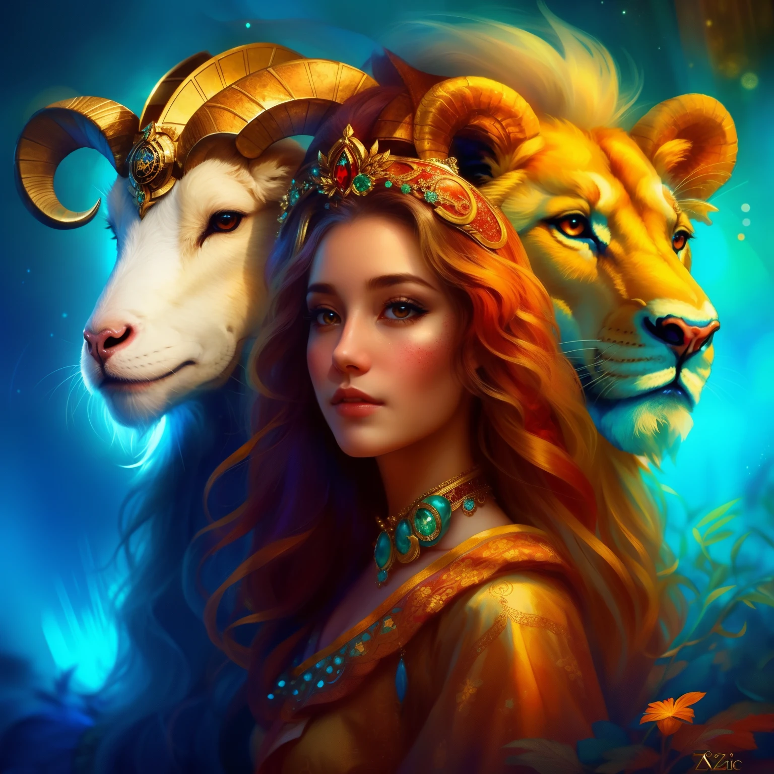 very beautiful fairy tale ram, Zodiac sign, Esotericism