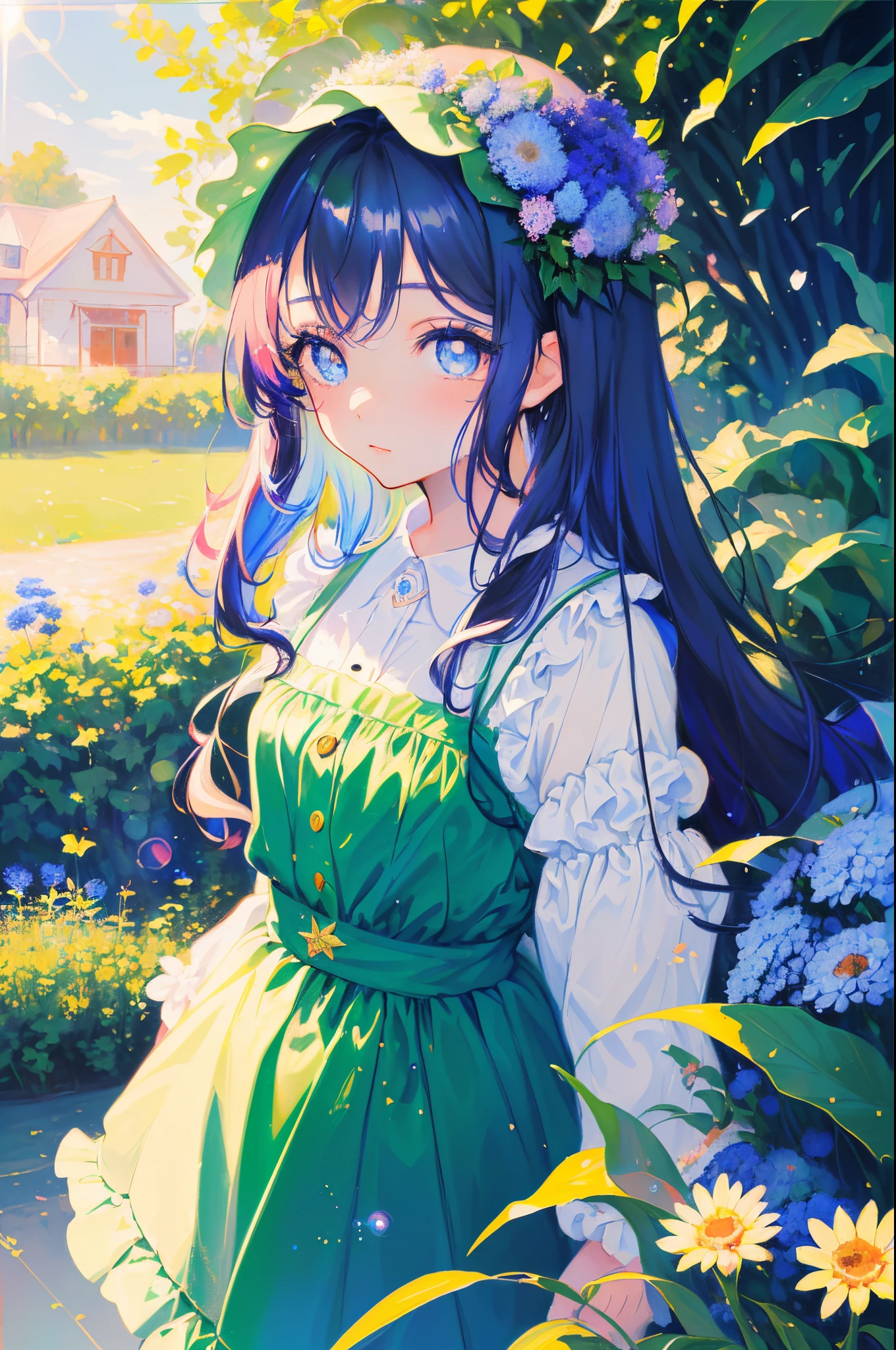 art by Cornflower, dreamy (a girl who was petite and had beautiful detailed eyes. The depth of field in the photo was perfect, and the lens flare added a nice touch.
