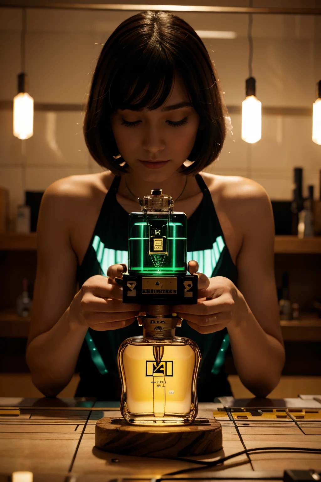 circuit-board AI in perfume bottles