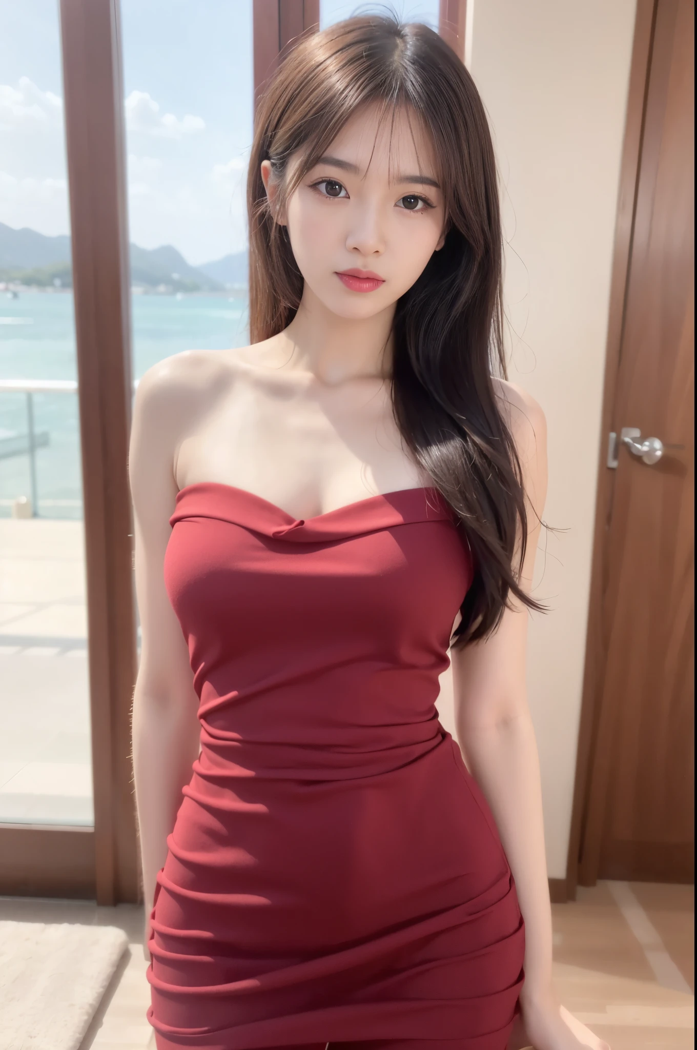 Hot girl in red dress best sale