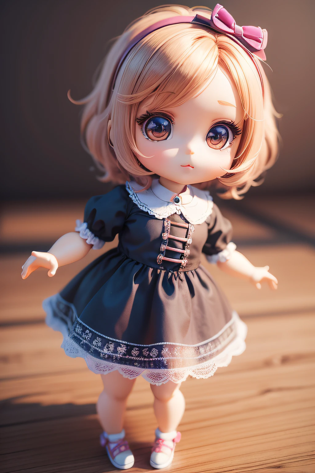 a beautiful chibi girl girl doll crisp 8k from gari, estilo chibi、3d、4d