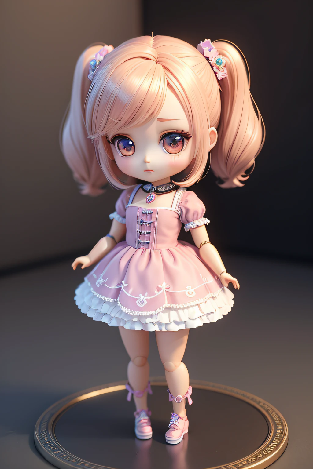 a beautiful chibi girl girl doll crisp 8k from gari, estilo chibi、3d、4d