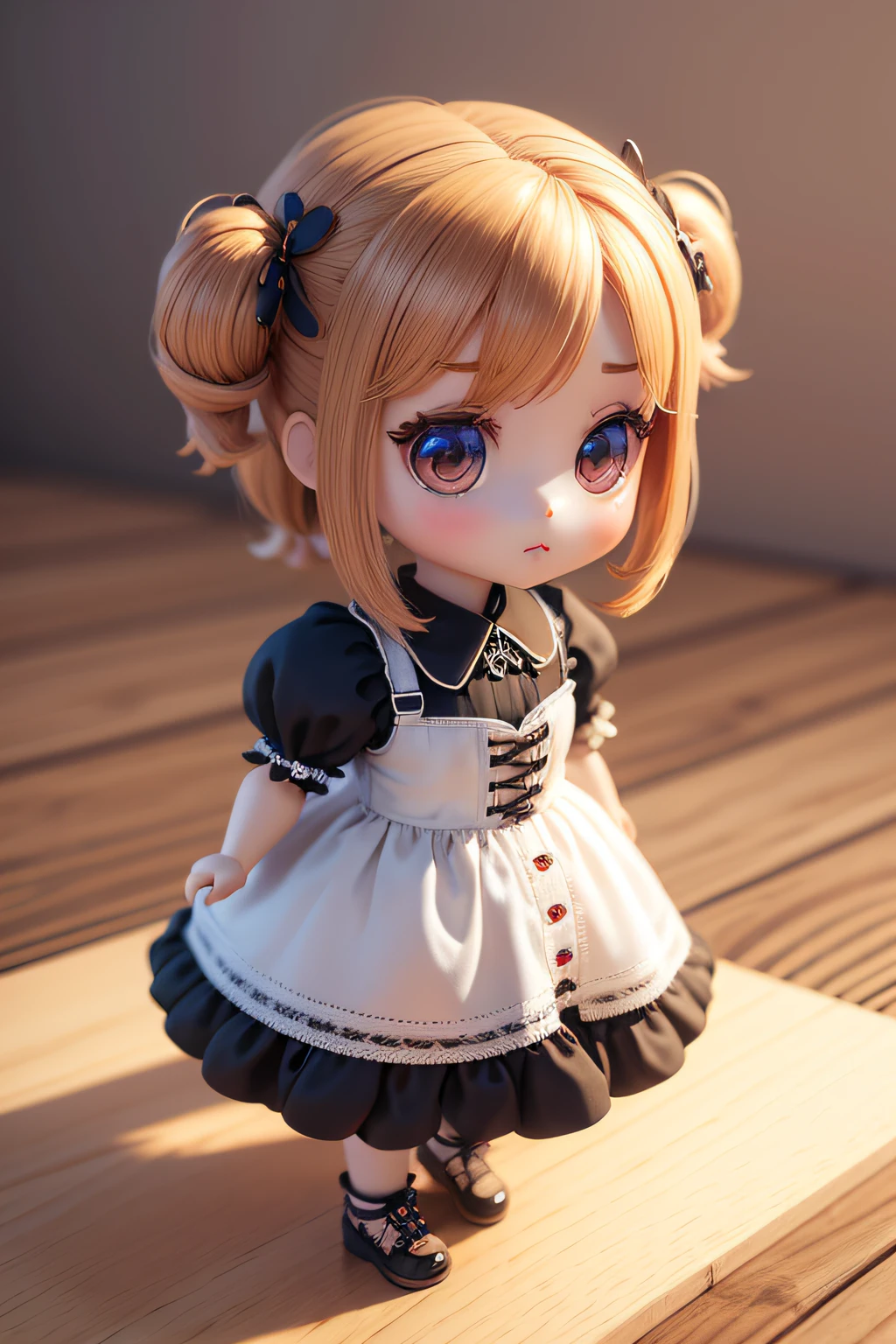 a beautiful chibi girl girl doll crisp 8k from gari, estilo chibi、3ｄ、4ｄ