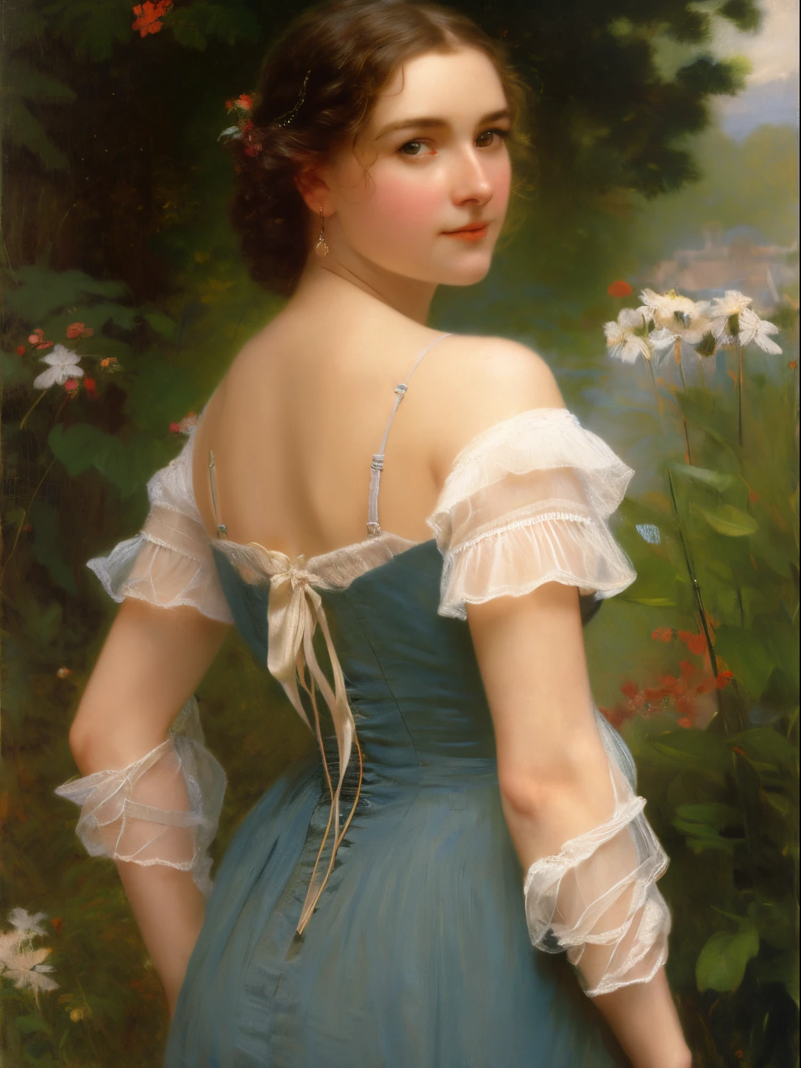 A painting by Albert Lynch, Ruan Jia, Gaston Bussiere, Alexandre Cabanel, Daniel F. Gerhartz, Jules Bastien-Lepage, Pierre Auguste Cot, Sophie Anderson, Jeremy Lipking, Thomas Lawrence, Bouguereau, Carle Van Loo, Jules Joseph Lefebvre, Roberto Ferri, 'aesthetically pleasing', exquisite, polished, refined, sophisticated, tasteful, harmonious, well-proportioned, well-formed, well-arranged, smooth, proportional