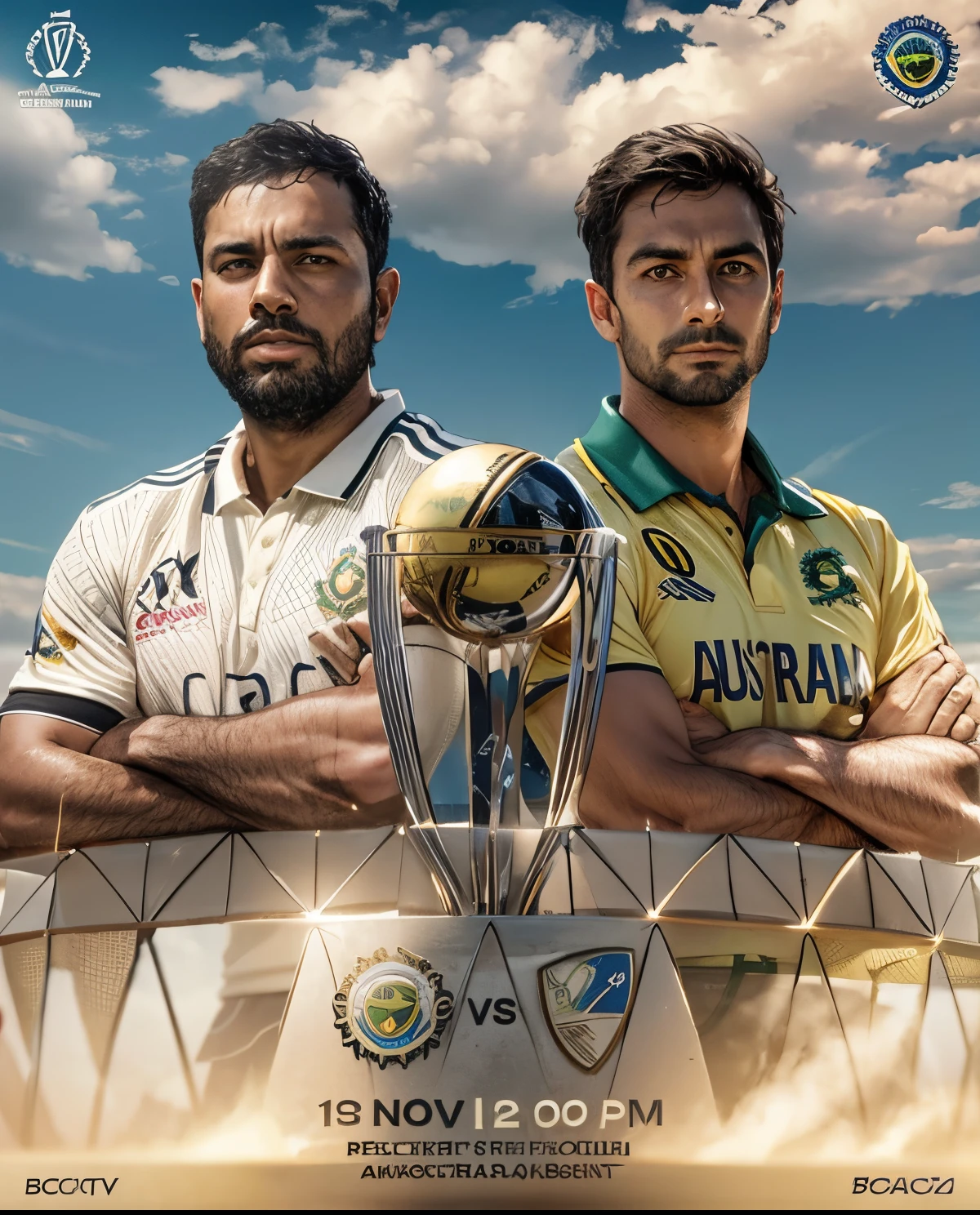 Cricket world cup final, realistic,