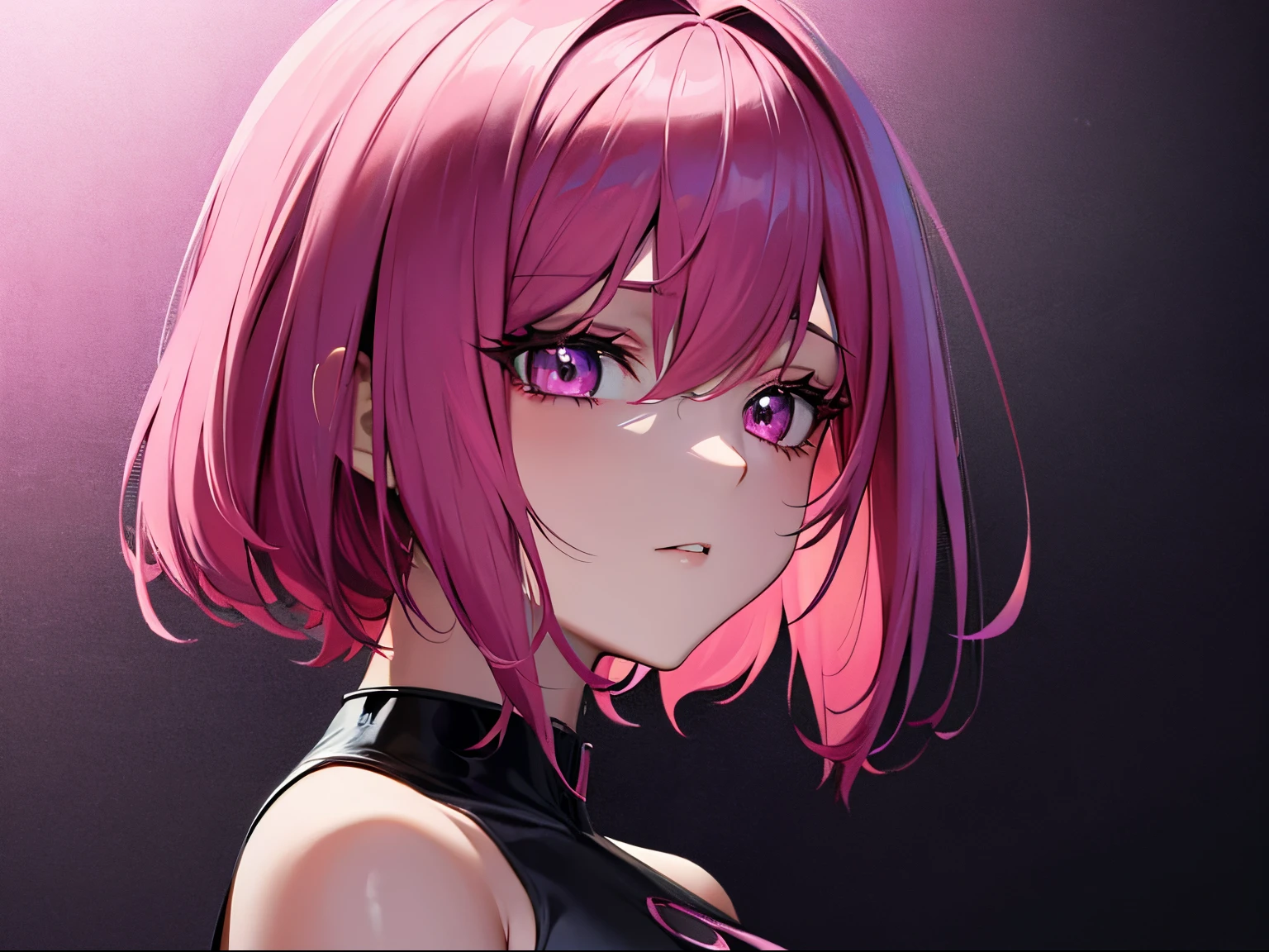 Pink hair anime girl anime, dark, aesthetic