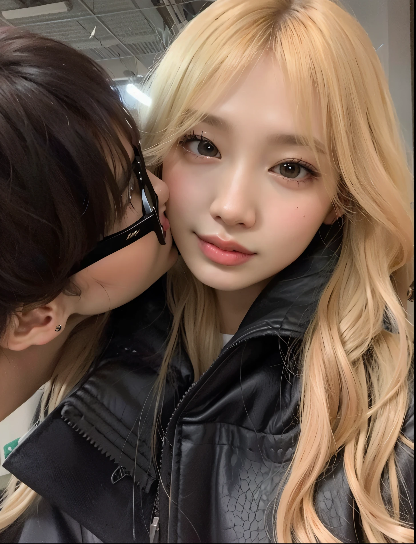 un primer plano de una persona besando a otra en la mejilla, Lalisa Manobal, Lalisa Manoban de Blackpink, jinyoung shin, ulzzang, parque roseanne de blackpink, sun yunjoo, kim doyoung, nixeu y sakimichan, jaeyeon nam, imagen filtrada, sakimichan y frank franzzeta