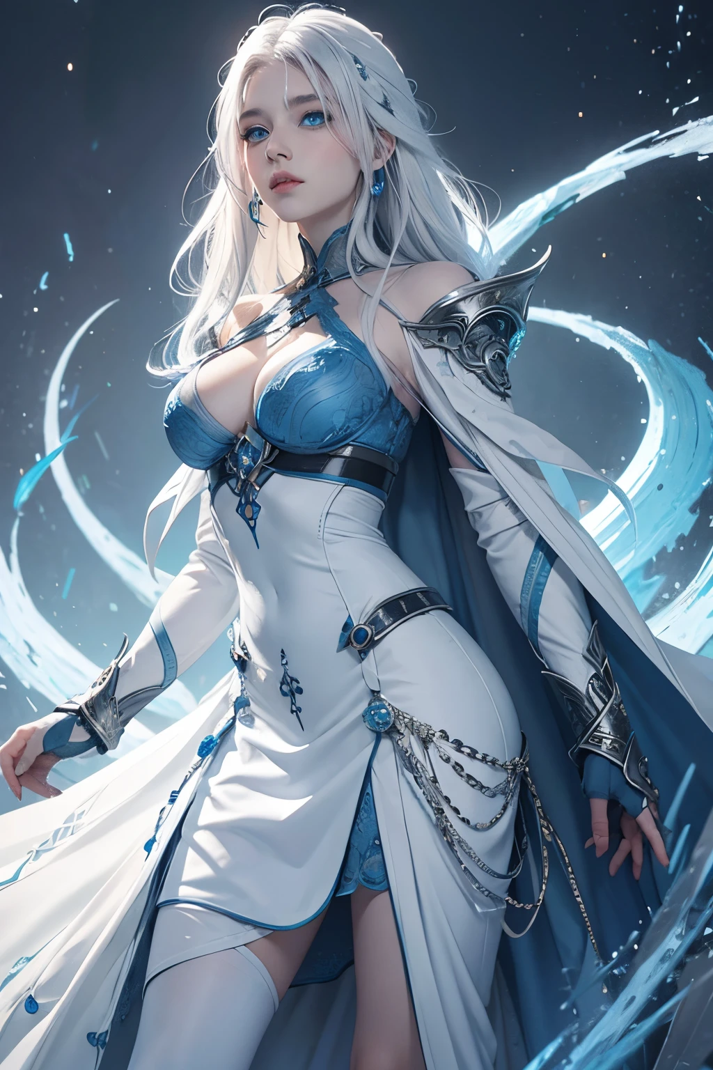 Ancients giant,blue eye,blue skin,white hair