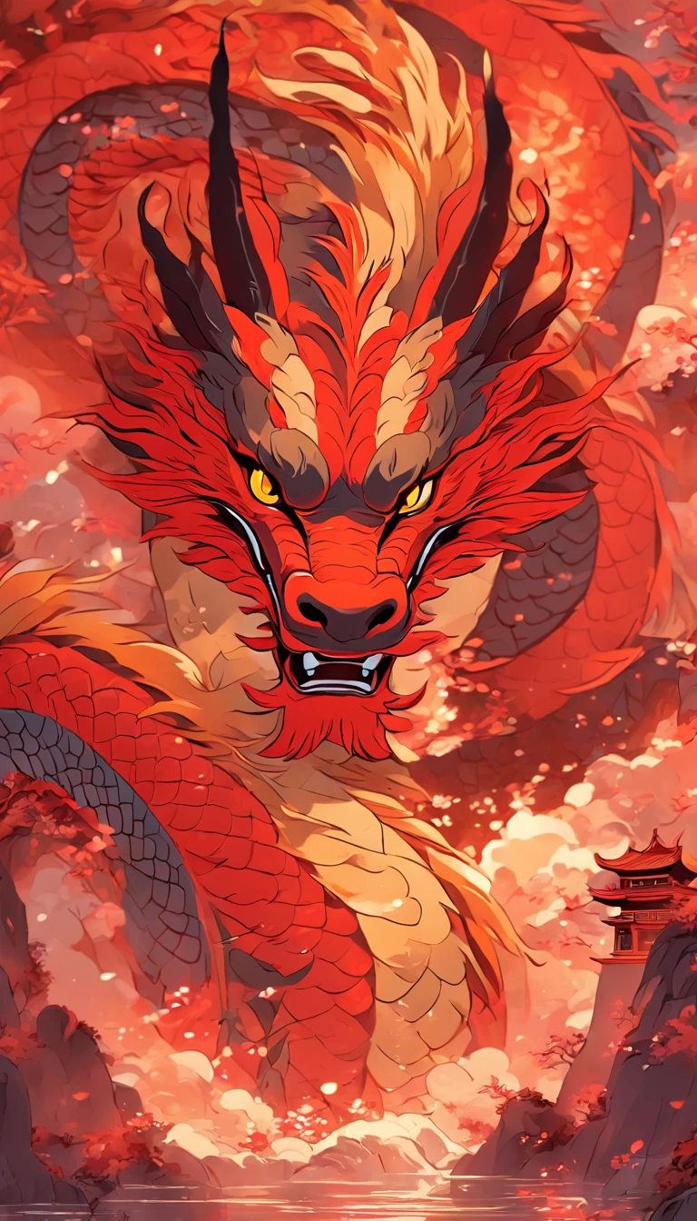 "Imposing dragon, 8k, Realismo, Mappa Studios, obra-prima, melhor qualidade, Arte Oficial, illustration, Linha clara, (Fresco_Cor), perfect compositio, absurdos, fantasia, focado"