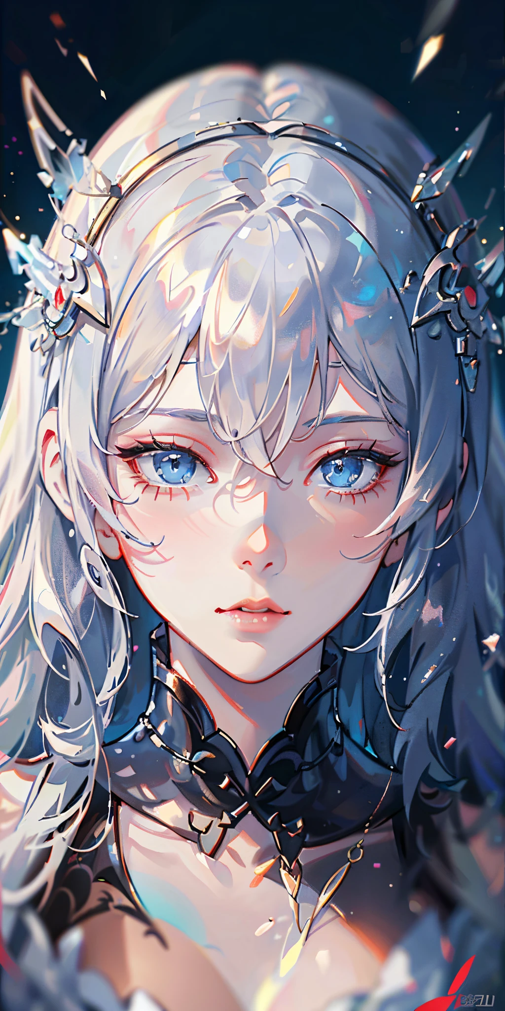 a close up of a woman with white hair and a white mask, beautiful character painting, guweiz, artwork in the style of guweiz, white haired deity, by Yang J, epic exquisite character art, stunning character art, by Fan Qi, by Wuzhun Shifan, guweiz on pixiv artstation